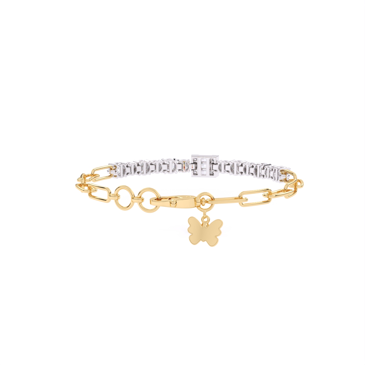 Sparkling Line Diamond Chain Bracelet